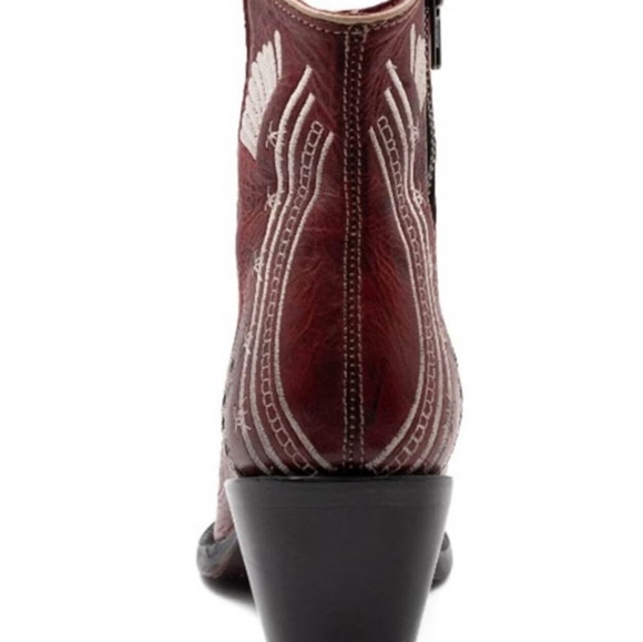 🤎🔹️FERRINI 🔹️Red leather savannah Western Ankle Boots - Picture 3 of 6